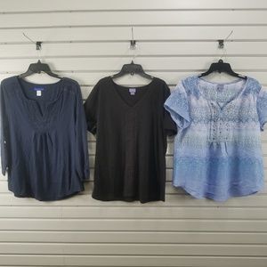 New 3 Pcs Women's Top Blouse Shirt Sweater Tank